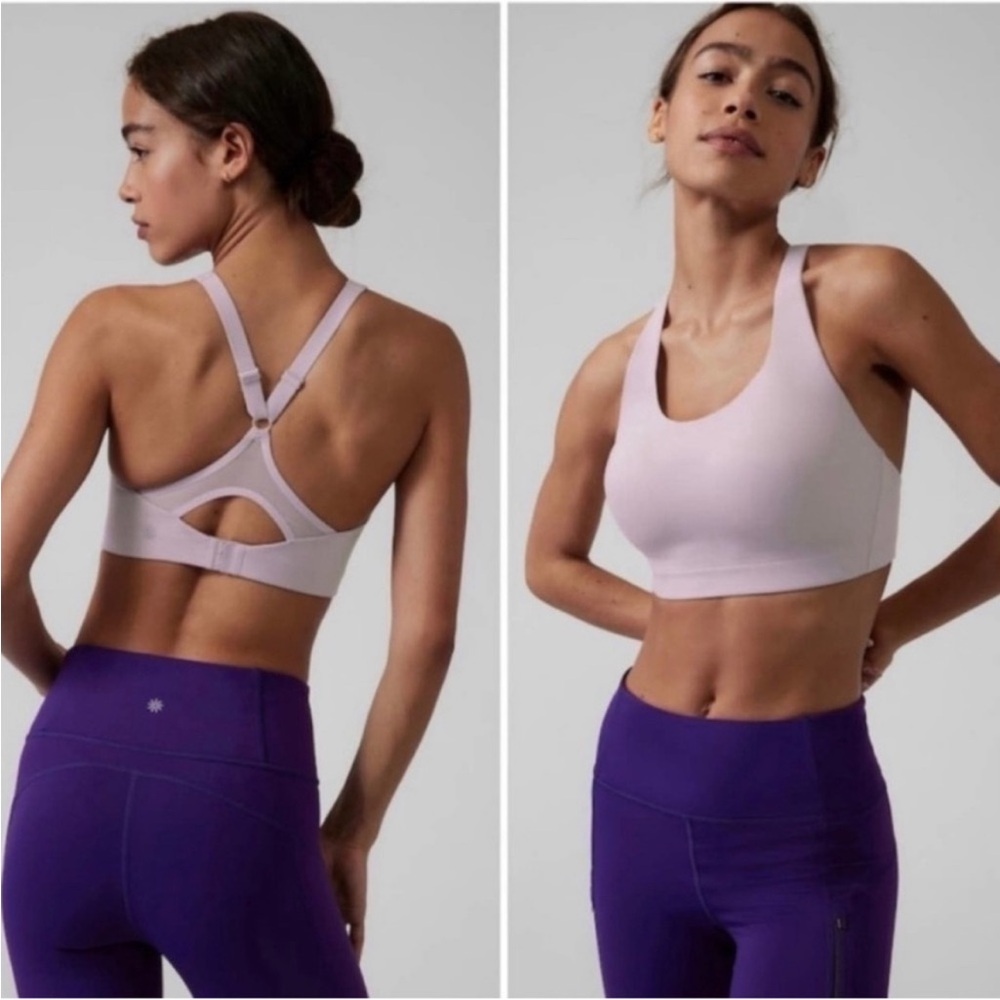 Athleta Advanced Racerback Adjustable Bra Lilac Lavender Color Size 32 DD